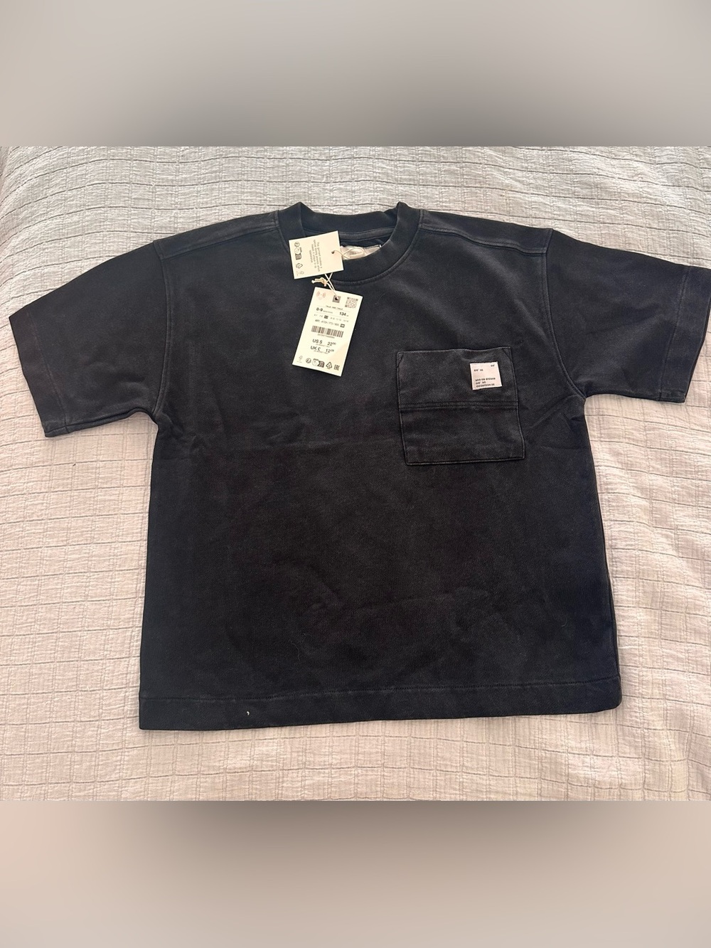 ZARA Boys Black Pocket T-Shirt